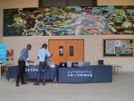The registration table.