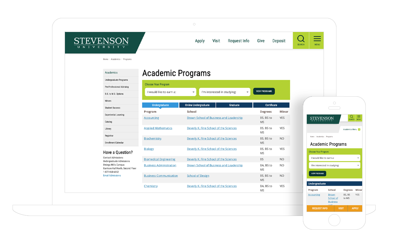 WordHerd™ Completes 5,000 Page Website Migration for Stevenson University with Custom Features